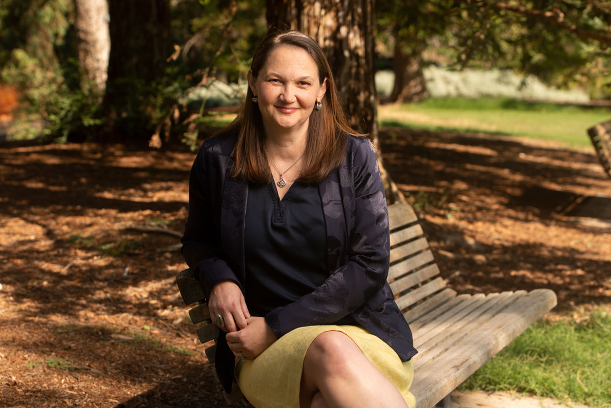 Cynthia Carter Ching, portrait in Redwood Grove