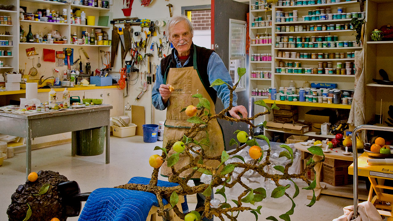 Victor Cicansky in his studio