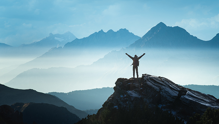 Man on mountain