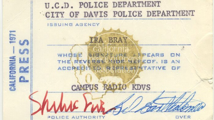 Ira Bray's press pass