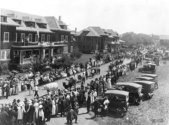 Parade goes down the east side of the Quad