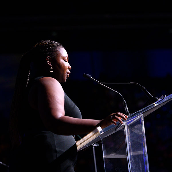 Valencia Scott speaks at Fall Welcome 2019