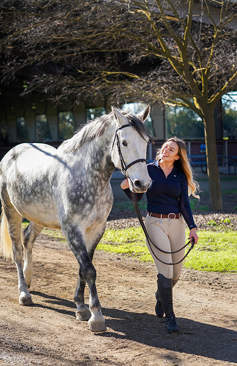 Lainey Hauschildt with her horse, Rio