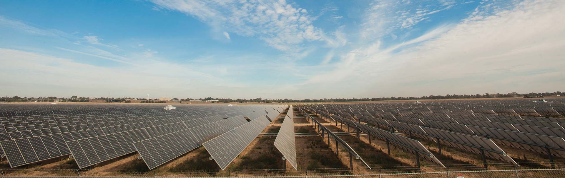 solar panels in rows