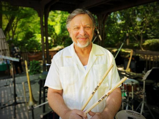 Michael Spiro leads percussion workshop (Courtesy)