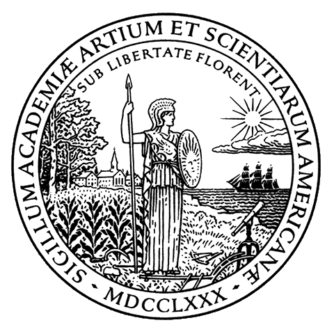Engraved circular seal with robed figure holding spear, sun, ships, and crops.