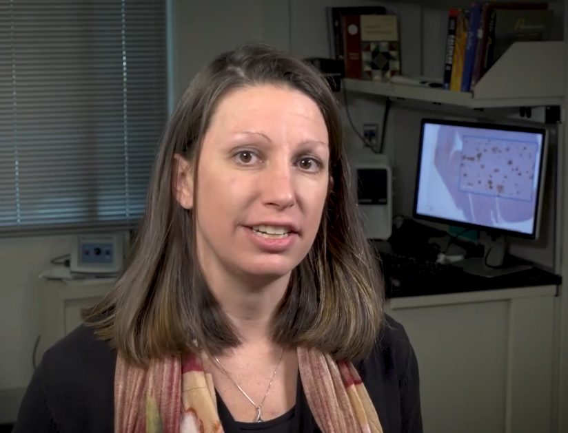 Brittany Dugger sits in her office