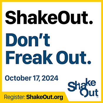 Graphic says ShakeOut. Don't Freak Out.