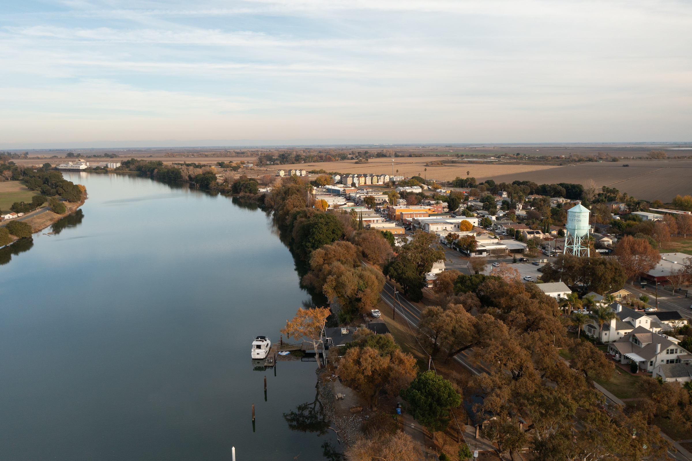 aerial view of Isleton, California