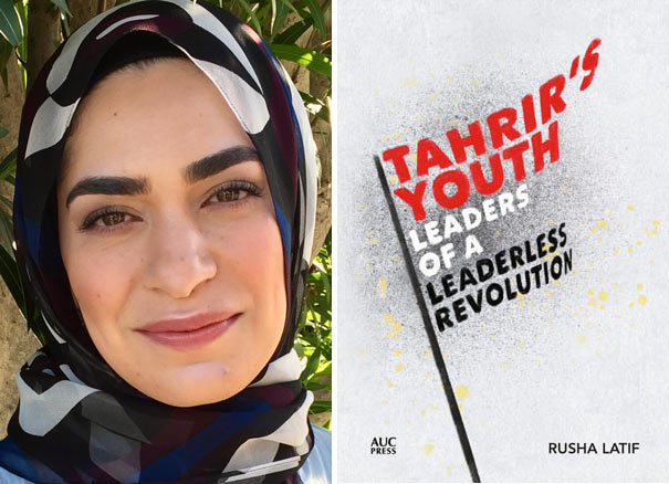 Rusha Latif headshot, UC Davis, and "Tahir's Youth" book cover