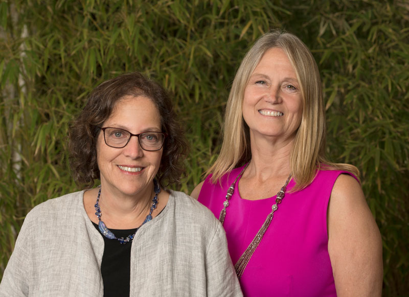  Lisa Brodkey and Katherine Greenwood, environmental, in front of bamboo trees