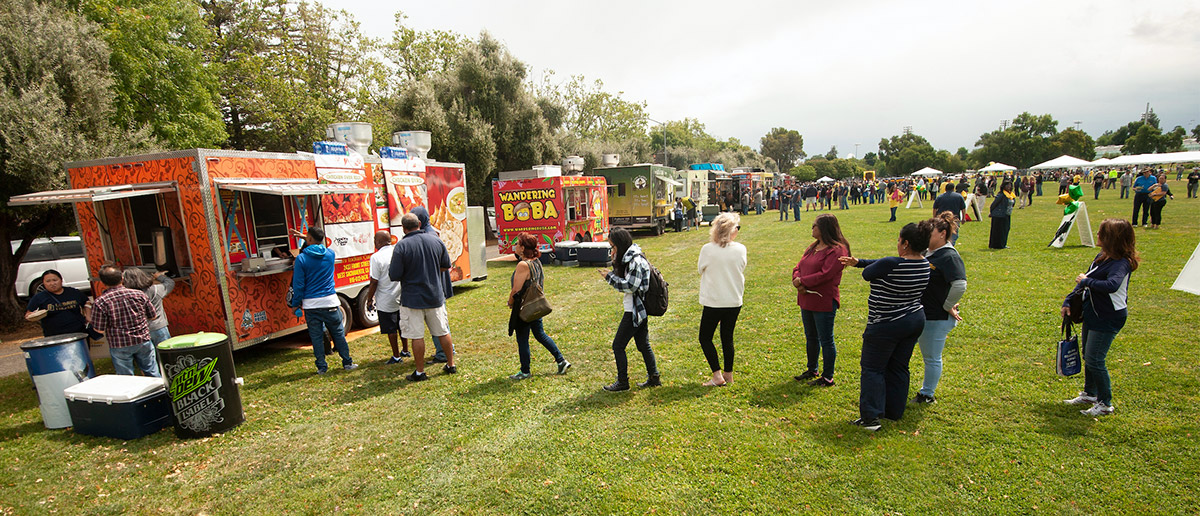 Food trucks at TGFS at UC Davis.