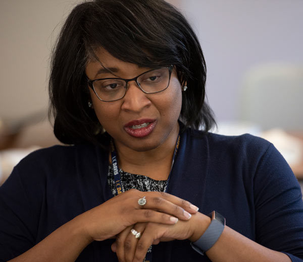 VC Renetta Garrison Tull, hands-clasped mugshot