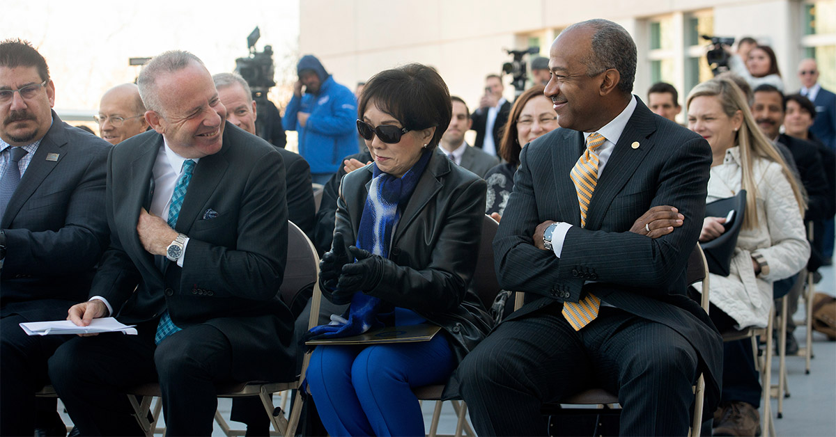 Darrell Steinberg, Doris Matsui and Gary S. May.