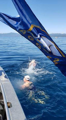 Gunrock flag flies from boat.