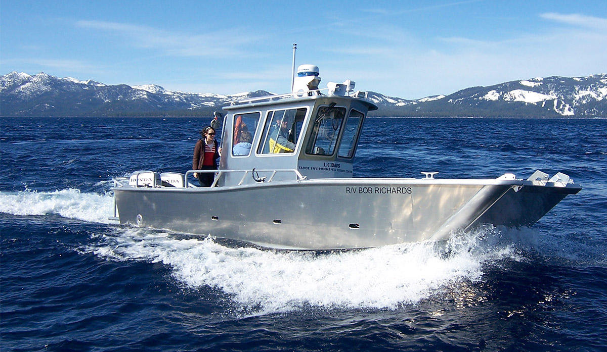 Research boat on Lake Tahoe.