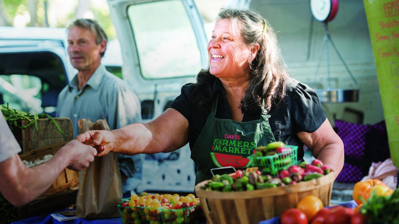 Davis Farmers Market booth