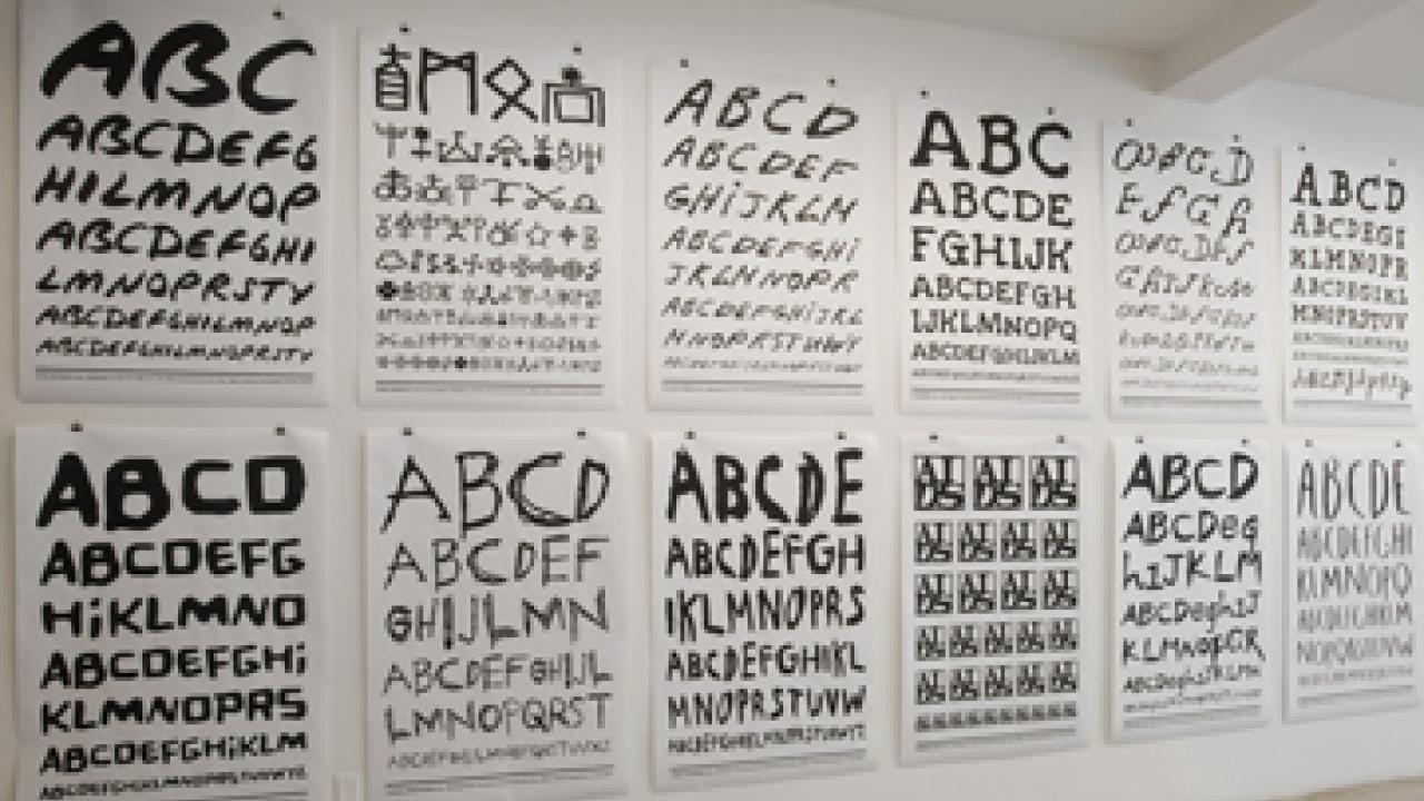 Font display at Black Market Type & Print Shop