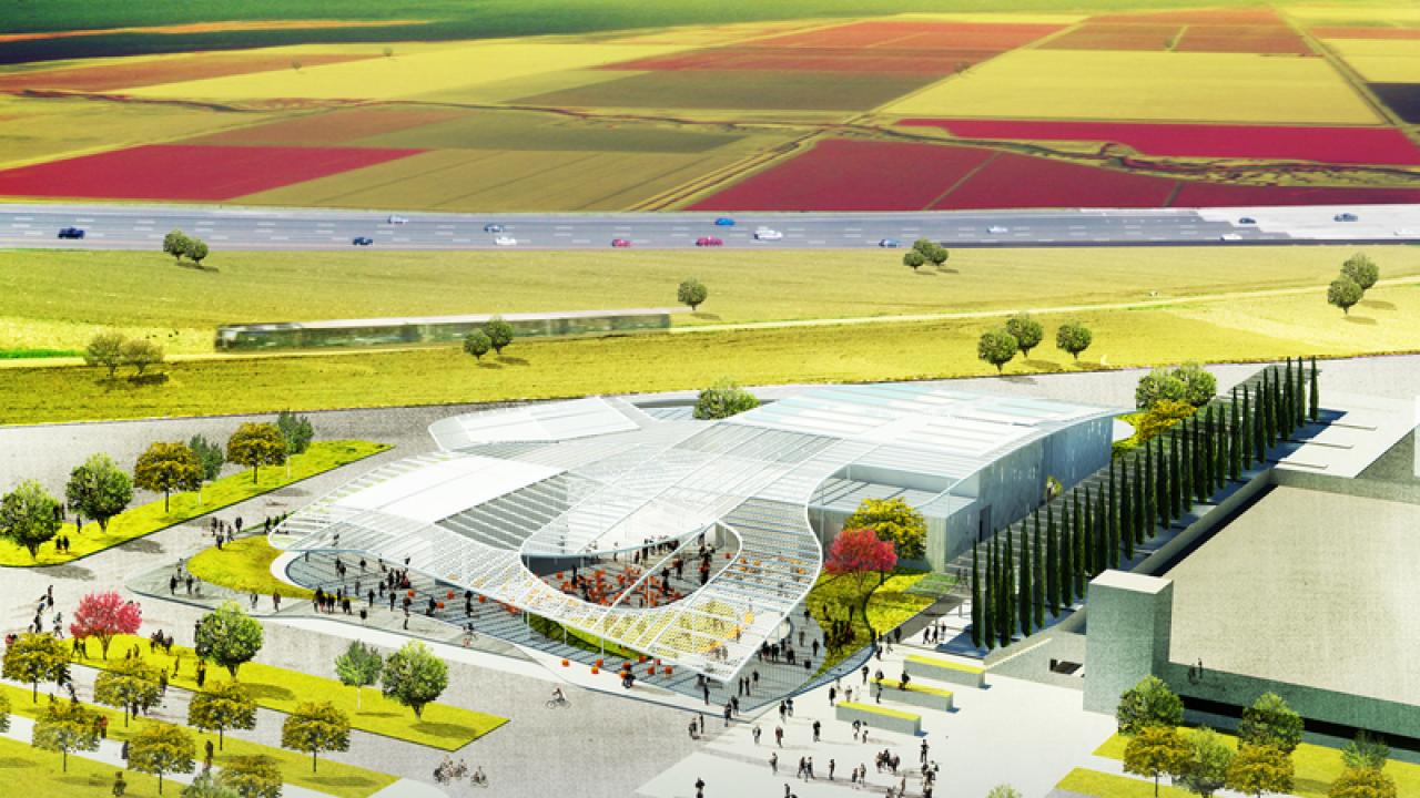 Manetti Shrem, aerial view, rendering