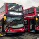 Two new modern double-deckers in Unitrans yard