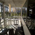 The foyer in the Graduate School of Managements Gallagher Hall features tall windows that maximize natural daylight and motion-sensitive lighting controls in every room. Overall, the building is 30 percent more efficient than a typical office b