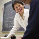 Carole Hom, left, discusses a class project with Avit Kansal, a senior computer science major, after class last month. Hom is the recipient of the Academic Federation&rsquo;s James H. Meyer Distinguished Achievement Award.