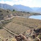 An aerial photo of Long Valley Dam