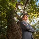 Professor Ben Houlton and a tree.