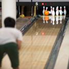 A player bowls at UC Davis.