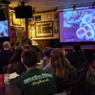 A speaker at Davis Science Cafe. 