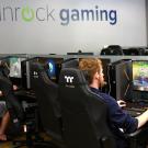 Students play computer games at Gunrock Gaming.