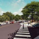 New La Rue Road bridge, ground level, rendering