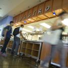 Students pick up food at the Bistro in the Segundo Dining Commons. 