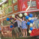 Double decker bus in past parade