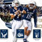 Aggie football graphic: 2 players and the 2023 schedule