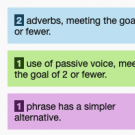 Three colored boxes with text difficulty evaluation