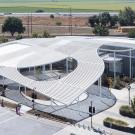 Aerial view of museum's buiulding's canopy