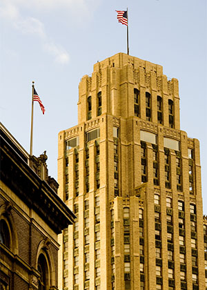 A tower at UC Hastings College of the Law