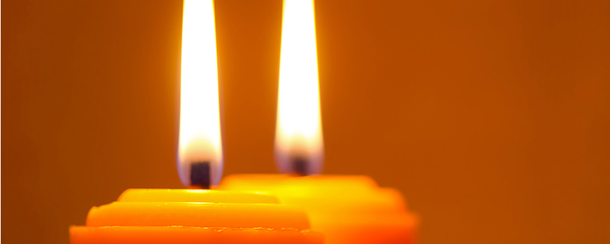 Two burning candles